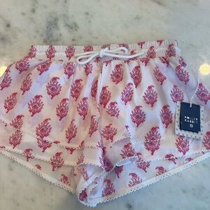 Roller Rabbit x Target White and Pink Leaf Print Women's Shorts xs